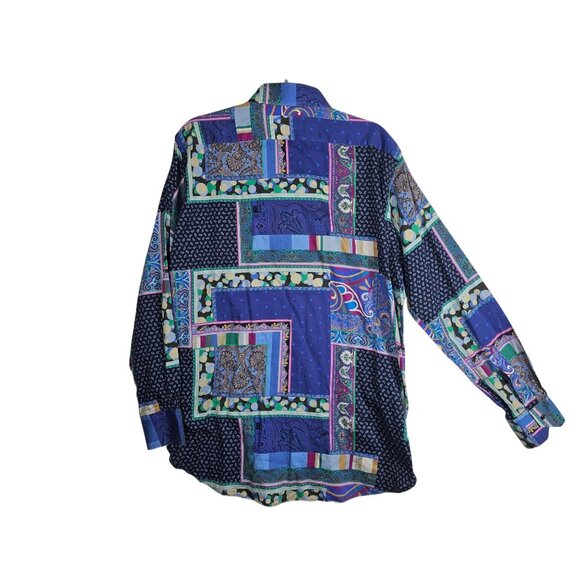 Etro Milano Floral Shirt Abstracto AOP Algodón L/S Hombre Botón Frontal Talla 43 - Picture 8 of 8
